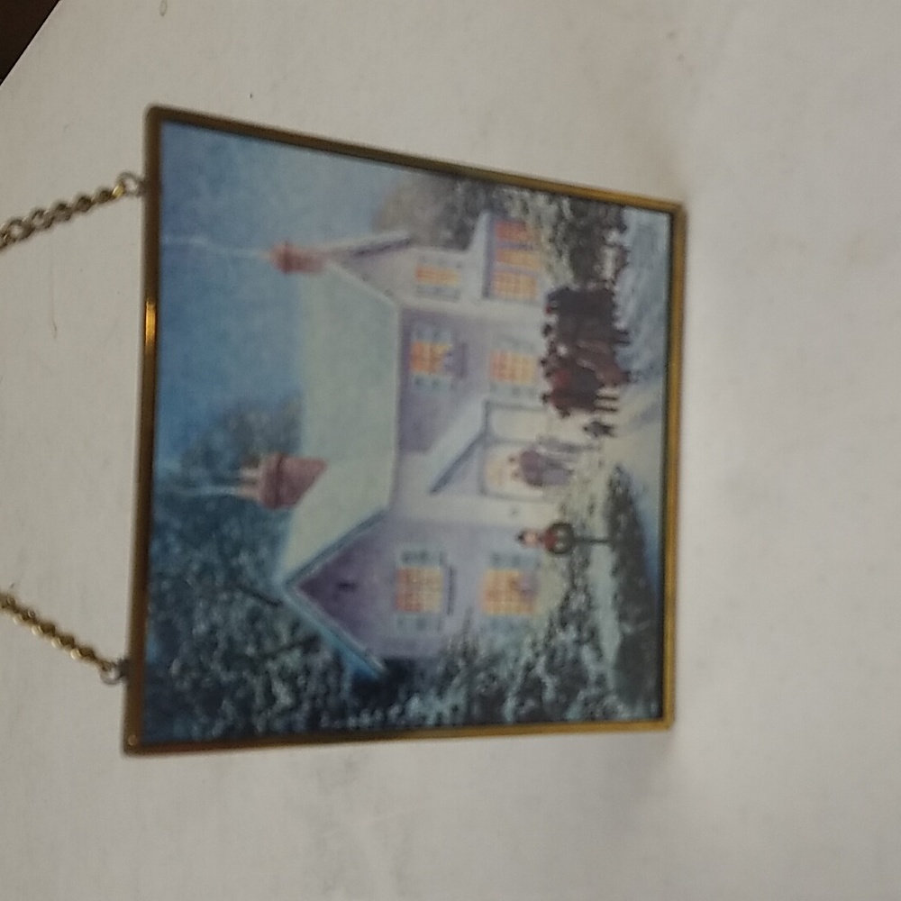 Thomas Kinkade glass suncatcher